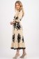 Rochie din viscoza crem in clos cu elastic in talie si decolteu petrecut 2 - StarShinerS.ro