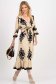 Rochie din viscoza crem in clos cu elastic in talie si decolteu petrecut 3 - StarShinerS.ro