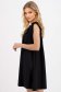 Rochie din material subtire neagra scurta cu croi larg si floare 3D frontala 2 - StarShinerS.ro