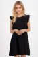 Rochie din material subtire neagra scurta cu croi larg si floare 3D frontala 1 - StarShinerS.ro