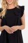 Rochie din material subtire neagra scurta cu croi larg si floare 3D frontala 4 - StarShinerS.ro