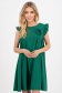 Rochie din material subtire verde scurta cu croi larg si floare 3D frontala 1 - StarShinerS.ro