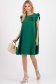 Rochie din material subtire verde scurta cu croi larg si floare 3D frontala 3 - StarShinerS.ro