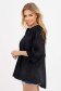 Camasa dama din georgette neagra cu croi larg si detalii brodate 2 - StarShinerS.ro