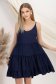 Rochie din viscoza bleumarin scurta in clos cu spatele gol 1 - StarShinerS.ro