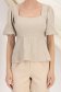Bluza dama din bumbac bej cu peplum si maneci bufante 4 - StarShinerS.ro