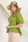 Bluza dama din bumbac verde cu peplum si maneci bufante 7 - StarShinerS.ro