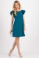 Rochie din crep verde petrol scurta cu croi larg si volanase la maneca - StarShinerS 3 - StarShinerS.ro