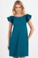 Rochie din crep verde petrol scurta cu croi larg si volanase la maneca - StarShinerS 1 - StarShinerS.ro