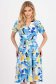 Rochie din viscoza albastra midi in clos cu elastic in talie si maneci bufante 3 - StarShinerS.ro