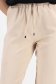 Pantaloni din stofa elastica crem cu un croi drept si buzunare laterale 4 - StarShinerS.ro