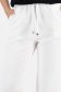 Pantaloni din stofa elastica albi cu un croi drept si buzunare laterale 4 - StarShinerS.ro