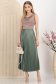 Fusta mint plisata din lycra midi in clos cu elastic in talie 2 - StarShinerS.ro