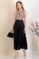 Fusta neagra plisata din lycra midi in clos cu elastic in talie 2 - StarShinerS.ro