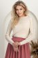 Bluza dama din tricot fin bej cu croi larg accesorizata cu pietre strass 1 - StarShinerS.ro