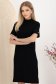 Rochie din tricot fin neagra scurta tip creion cu perluta la maneci 1 - StarShinerS.ro