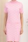 Rochie din tricot texturat roz-deschis scurta tip creion cu buzunare frontale 4 - StarShinerS.ro