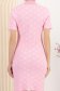 Rochie din tricot texturat roz-deschis scurta tip creion cu buzunare frontale 5 - StarShinerS.ro