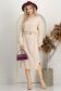 Rochie din tricot subtire bej midi cu un croi drept si cordon in talie 1 - StarShinerS.ro