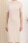 Rochie din tricot fin subtire bej midi tip creion cu maneca scurta 4 - StarShinerS.ro