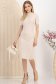 Rochie din tricot fin subtire bej midi tip creion cu maneca scurta 3 - StarShinerS.ro