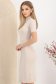 Rochie din tricot fin subtire bej midi tip creion cu maneca scurta 2 - StarShinerS.ro
