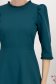 Rochie din stofa elastica verde petrol midi in clos cu umeri bufanti - StarShinerS 6 - StarShinerS.ro