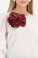 Brosa florala maxi din stofa elastica imprimata rosie- StarShinerS 2 - StarShinerS.ro