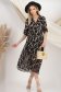 Rochie plisata din voal neagra midi in clos cu elastic in talie si accesoriu tip curea 1 - StarShinerS.ro