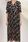 Rochie plisata din voal neagra midi in clos cu elastic in talie si accesoriu tip curea 4 - StarShinerS.ro
