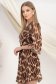 Rochie din voal maro scurta in clos cu elastic in talie si accesoriu tip curea 2 - StarShinerS.ro