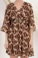 Rochie din voal maro scurta in clos cu elastic in talie si accesoriu tip curea 4 - StarShinerS.ro