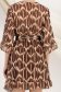 Rochie din voal maro scurta in clos cu elastic in talie si accesoriu tip curea 5 - StarShinerS.ro