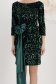 Rochie din catifea cu paiete verde-inchis scurta tip creion cu funda maxi - StarShinerS 4 - StarShinerS.ro