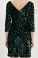 Rochie din catifea cu paiete verde-inchis scurta tip creion cu funda maxi - StarShinerS 5 - StarShinerS.ro