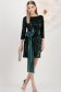 Rochie din catifea cu paiete verde-inchis scurta tip creion cu funda maxi - StarShinerS 3 - StarShinerS.ro