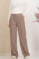 Pantaloni din georgette maro lungi evazati cu buzunare laterale 1 - StarShinerS.ro