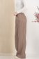 Pantaloni din georgette maro lungi evazati cu buzunare laterale 3 - StarShinerS.ro