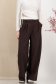 Pantaloni din stofa elastica maro-inchis evazati cu betelie dubla si buzunare laterale 6 - StarShinerS.ro