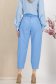 Pantaloni din bumbac albastru-deschis cu buzunare frontale si accesoriu tip curea 4 - StarShinerS.ro