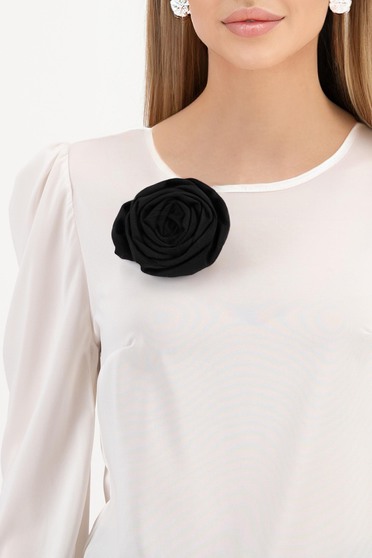 Brosa tip trandafir din stofa elastica neagra - StarShinerS
