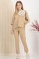 Compleu din bumbac elastic crem cu croi larg si buzunare laterale accesorizat cu brosa florala maxi 1 - StarShinerS.ro