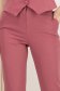 Pantaloni din stofa elastica roz conici cu talie inalta si buzunare laterale 5 - StarShinerS.ro