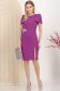 Rochie din stofa usor elastica mov tip creion crapata pe picior - StarShinerS 3 - StarShinerS.ro