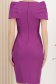 Rochie din stofa usor elastica mov tip creion crapata pe picior - StarShinerS 5 - StarShinerS.ro