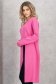Pulover lung tricotat roz cu croi larg si slit frontal 2 - StarShinerS.ro