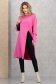 Pulover lung tricotat roz cu croi larg si slit frontal 3 - StarShinerS.ro