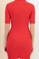 Rochie din tricot reiat rosie midi tip creion cu guler inalt 5 - StarShinerS.ro