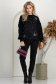 Pulover din tricot negru cu croi larg si aplicatii florale cu perle 3 - StarShinerS.ro
