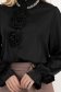 Camasa dama din satin neagra cu croi larg si flori 3D cu aplicatii stralucitoare 7 - StarShinerS.ro